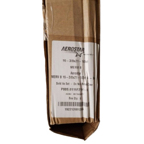 Aerostar 16 3/8 x 21 1/2 x 1 MERV 6 Pleated Air Filter, AC Furnace Air Filter, 6 Pack (Actual Size: 16 3/8"x21 1/2"x3/4")