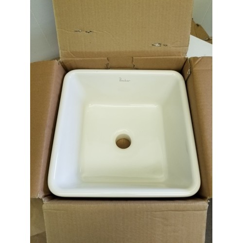 Porcher 15110-00.071 Petite Square Basin, Biscuit