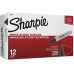 SHARPIE 38201 Permanent Marker, Chisel Tip, Black, 12 Markers