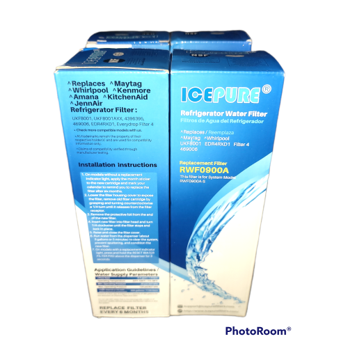 Ice Pure  4 PACK Refrigerator water filter replaces Maytag whirlpool UKF8001 ERD4RXD1 filter 4 469006  Replacement filter RWF0900A 