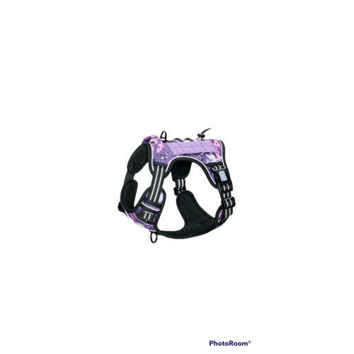 Tactical Dog Harness Purple Camouflage Velcro Best Friend - Removable Interchangeable Size Small