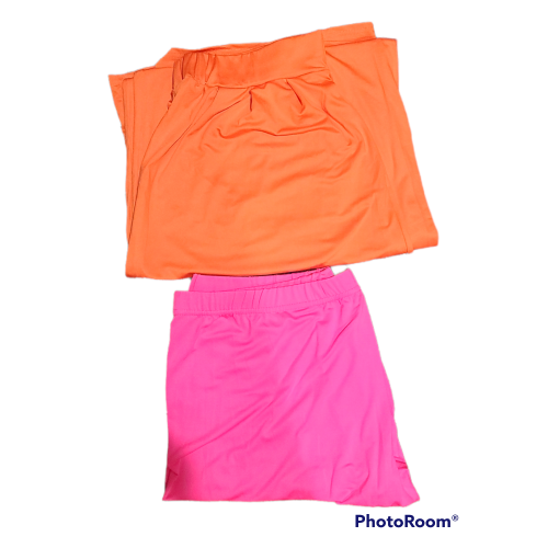 Orange wide leg pull on pants + Pink pull on shorts (2xl womens)
