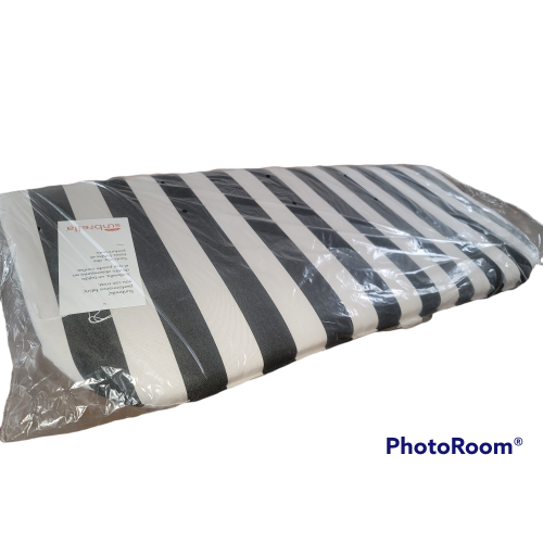 Outdoor Sunbrella® Contoured Settee Cushion in Cabana Classic Stripe
