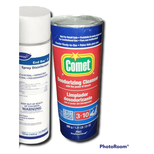 End Bac II Disinfectant + Comet Commercial Cleaner 