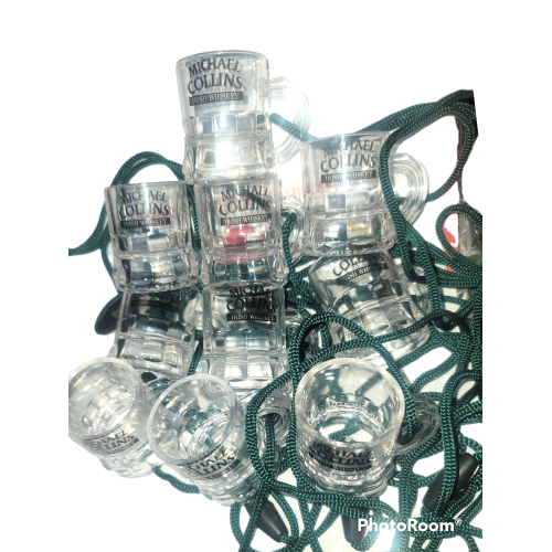 10 pack necklace shot glasses Michael Collins Irish Whiskey