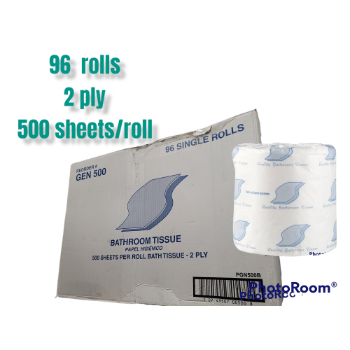 96 rolls 2 ply toilet paper - 500 sheets per roll individually wrapped 