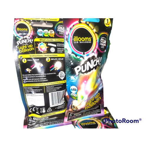 Illooms LED  Light up punch party balloons 6 pack