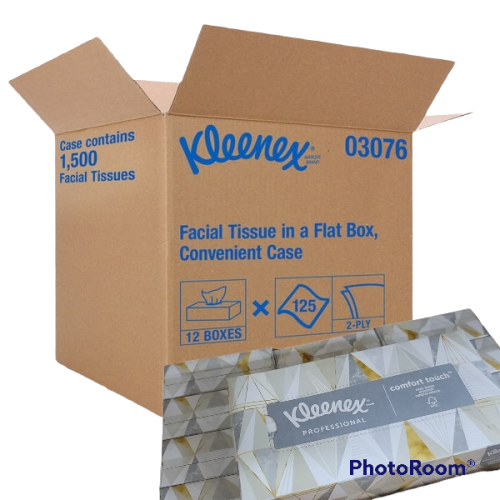 12 boxes kleenex professional comfort touch 2 ply 125 tissues/box