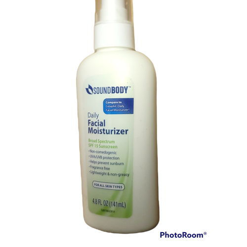 Sound body facial moisturizer 4.8 oz  Hypoallergenic,   Won't  Clog pours, UV a UV B protection.