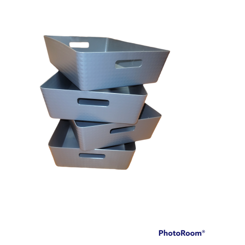 4 pack commercial heavy duty storage bins medium size