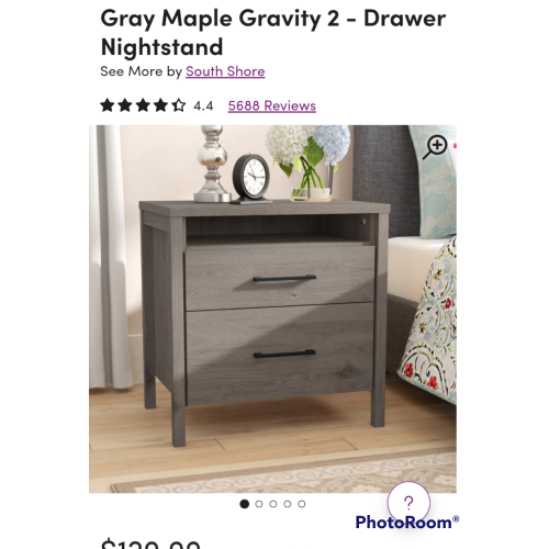 Gray Maple Gravity 2 - Drawer Nightstand