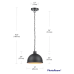 Hampton Bay Talullah 1-Light Matte Black Pendant Lighting with Gold Interior