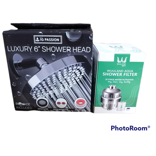 Luxury shower head and filter combo pack