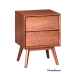 Mid Century Modern Style Wooden Nightstand With Angled Legs,