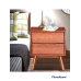 Mid Century Modern Style Wooden Nightstand With Angled Legs,