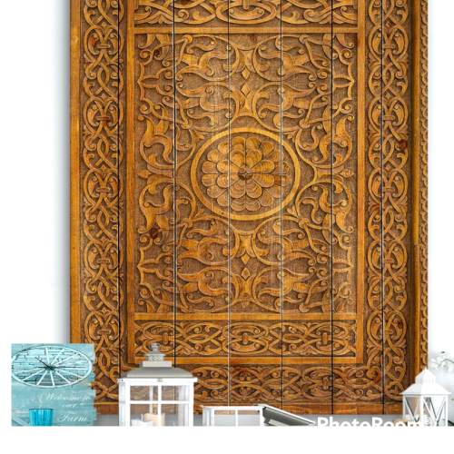 Old Carved Wooden Door - Unframed Graphic Art on Wood  by East Urban Home