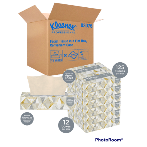 Kleenex premium professional tissues  2 ply 12 boxes 125 sheets/box