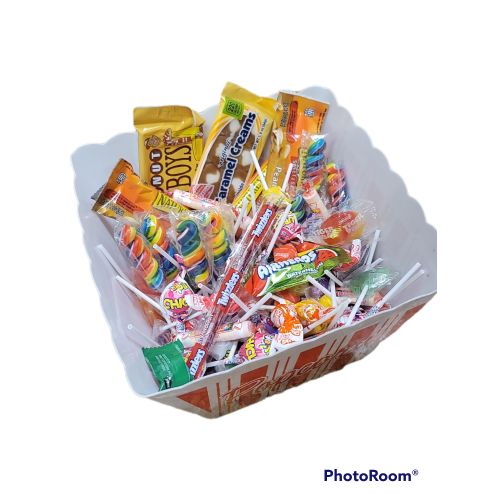 Large Popcorn Bin filled with Candy