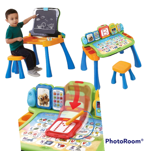 V Tech Explore and Write Activity Desk Brand New Learning Desk Chalkboard Art Station 3 in 1 with light up display