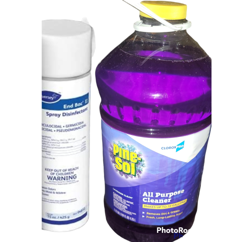 1 gallon Commercial Pine Sol Lavender Professional Cleaner + 1 can of Professional Disinfectant End Bac II