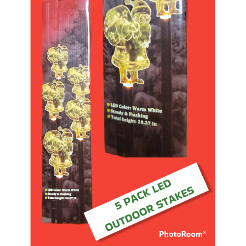 5 pack LED OUTDOOR STAKES steady or flashing 