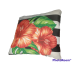 Hibiscus and Stripe Throw Pillow