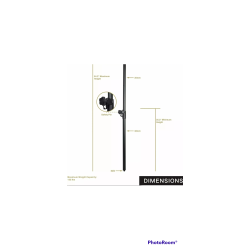 Sound Town 2-Pack Subwoofer Speaker Poles with Adjustable Height and M20 Thread  The Sound Town STSDA-M54B is a 2-pack subwoofer mounting poles with M20 threaded mounting inserts. With steel construction, each pole supports up to 132lbs and is compatible 