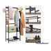 Ultrahaus Entryway Hat and Coat Rack, 3-in-1 Design Hall Tree with Shoe Storage, 2-Tier Storage Shelves for Boxes, Bags and Shoes