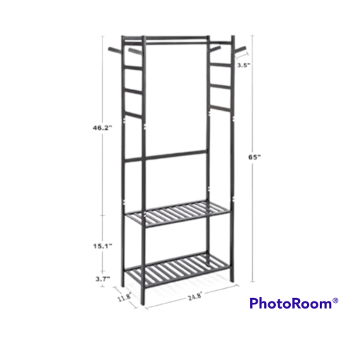 Ultrahaus Entryway Hat and Coat Rack, 3-in-1 Design Hall Tree with Shoe Storage, 2-Tier Storage Shelves for Boxes, Bags and Shoes