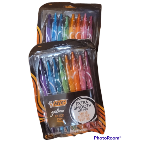 16 Total - 2 packs BIC® Gel-ocity Quick-Dry Retractable Gel Pens, Medium Point, 0.7 mm, Assorted Colors, 2 Packs Of 8