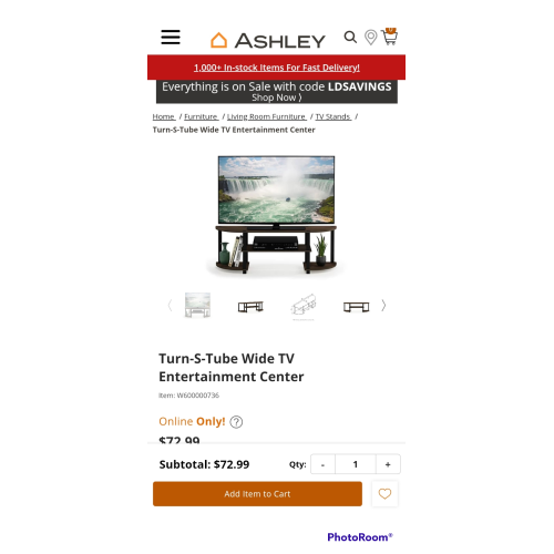 ASHLEY FURNITURE -  Furinno S Tube TV Stand (GRAY)