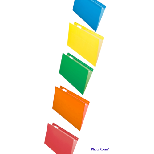  5 tab multi color Heavy duty hanging file folders 2 sets of 25 - 50 total