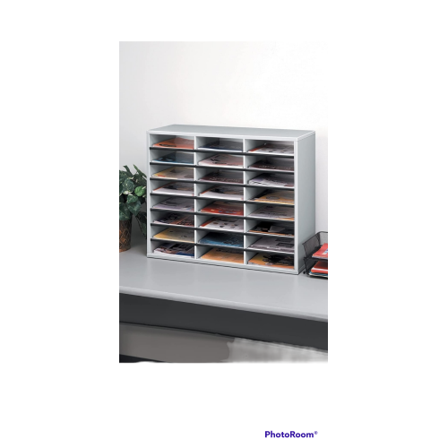 Brand new  Fellowes Literature Organizer  24 Compartment Sorter, Dove Gray  Retail $111.00