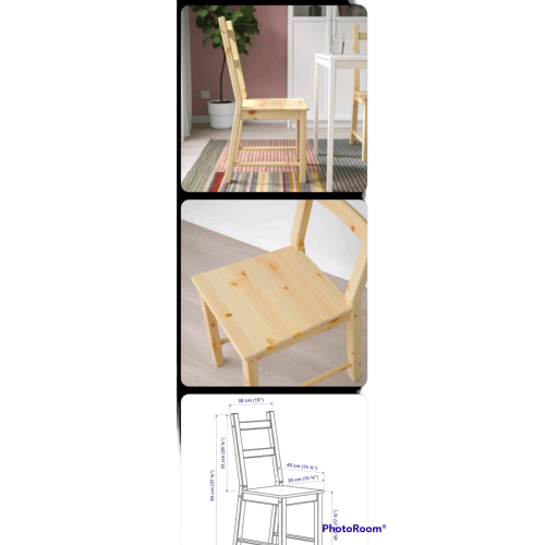 IKEA IVAR Dining Chair Wooden Chair Kitchen Furniture Home Indoor Solid Pine 