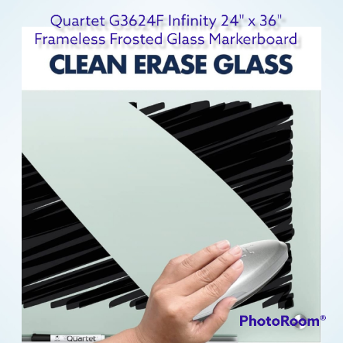 Quartet Glass Whiteboard, Dry Erase White Board, 3' x 2', Frosted Frameless Infinity Wall Mount, Home School Supplies or Home Office Decor, 1 Dry Erase Marker & Marker Tray, Non-Magnetic (G3624F) https://a.co/d/3jLDTDX