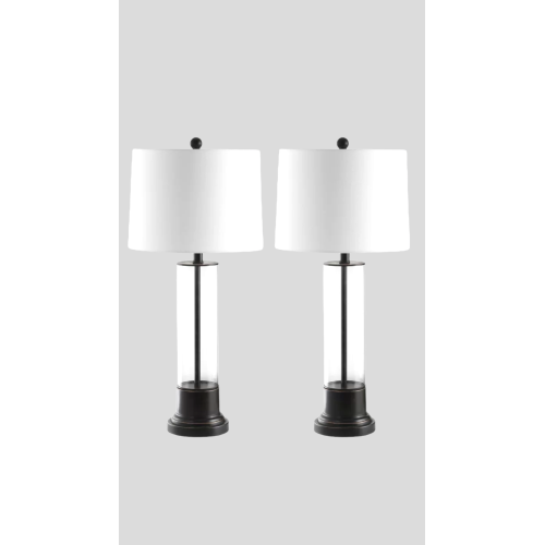 Collinson 30.5" Black/Clear Table Lamp Set (Set of 2)