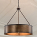 Luyster 5 - Light Unique Drum Chandelier Large Pendant with a transitional-rustic design features a Weathered Brass finish and a metal drum shade