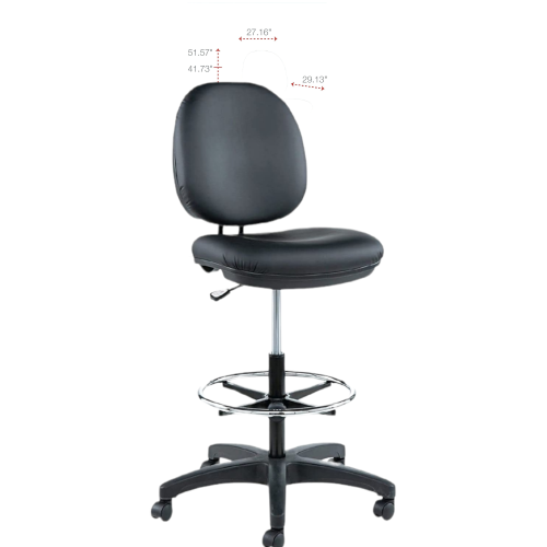 Alera ALEIN4616 Alera Interval Series Swivel Task Stool, Pvc-Free Faux Leather, Black