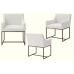 Modrest Elijah - Modern Off White & Copper Antique Brass Dining Chair