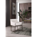 Modrest Elijah - Modern Off White & Copper Antique Brass Dining Chair