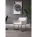 Modrest Elijah - Modern Off White & Copper Antique Brass Dining Chair