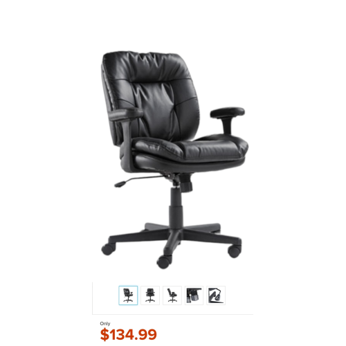 OIF ST4819 Black Executive Soft Leather Swivel / Tilt Chair with Arms