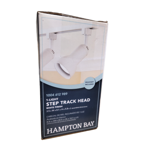 Brand new! Hampton Bay 1 light Step track head white finish 3.5" by 8.1" by 5.8"