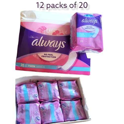 Always Thin Pads - 12 packs of 20 pads