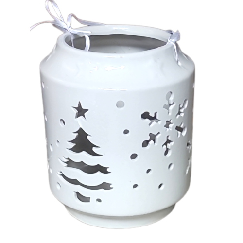 Large Illumination Christmas crock candle holder