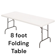 Realspace Molded Plastic Top Folding Table, 8'W, Gray Granite
