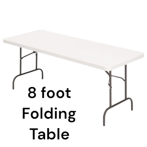Realspace Molded Plastic Top Folding Table, 8'W, Gray Granite -