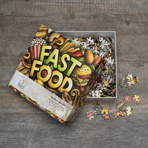 Puzzlement Streak - Fast Food Jigsaw Puzzles | 1000 Piece Puzzle for Adults of Cardboard Puzzles