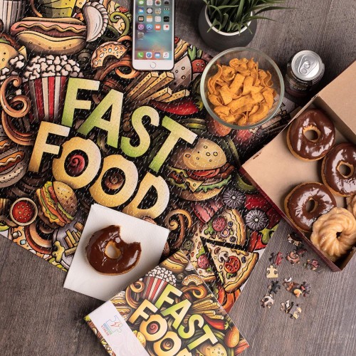 Puzzlement Streak - Fast Food Jigsaw Puzzles | 1000 Piece Puzzle for Adults of Cardboard Puzzles