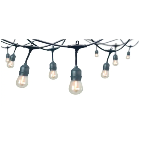 12-Light Indoor/Outdoor 24 ft. String Light with S14 Single Filament LED Bulbs